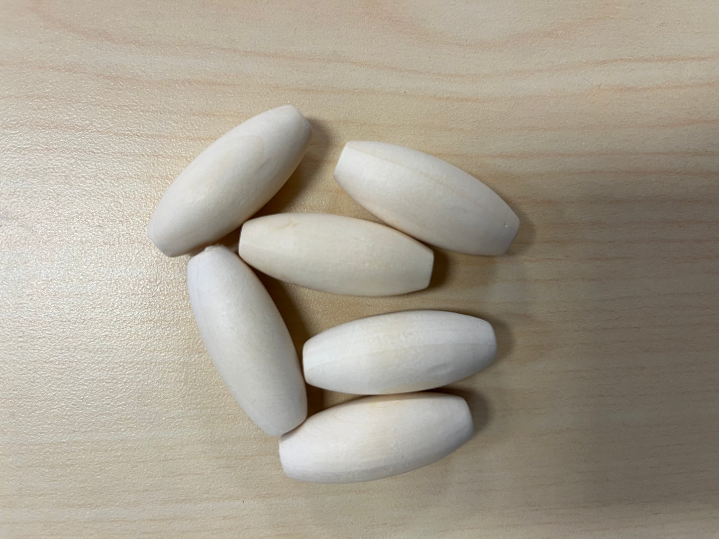 OVAL WOODEN BEADS 6 PACK