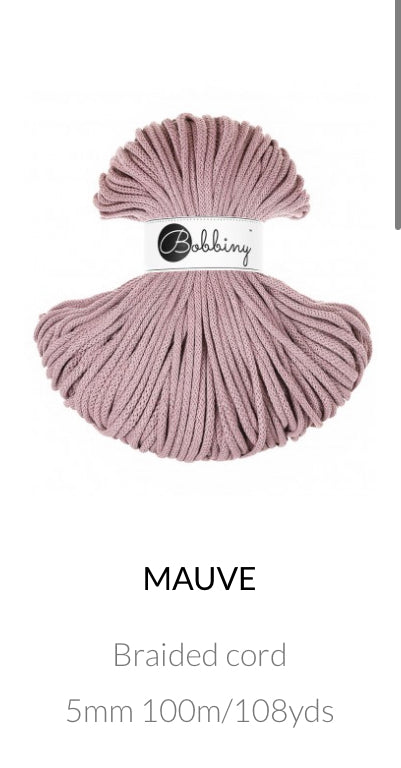 5mm Braided Cord- Bobbiny Premium Cord