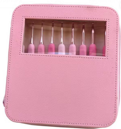 Cartuchera con agujas rosa ergonómica