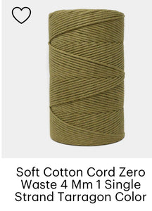 Ganxxet Soft Cotton Cord Zero Waste 4 Mm - 1 Single Strand (1640ft)
