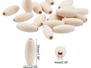 OVAL WOODEN BEADS 6 PACK