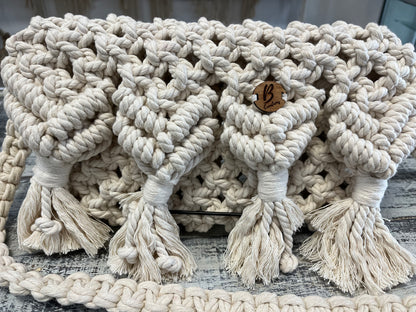 Natural macramé purse